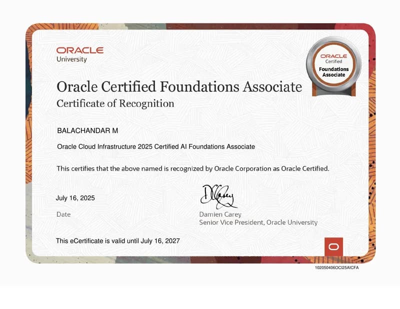 OCI AI Foundations Associate
